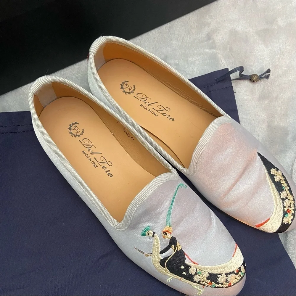 Del Toro x Vogue 125 special edition collaboration Satin Slippers Flats 6